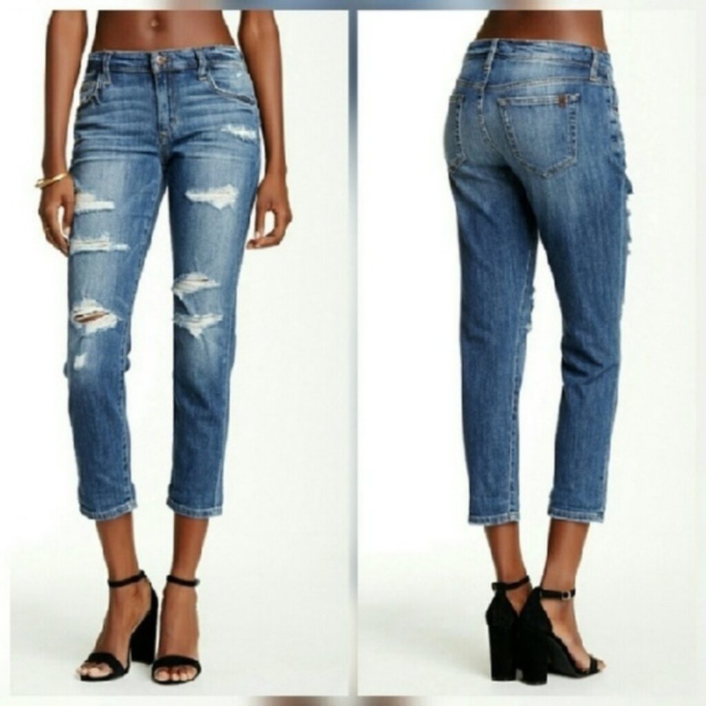 Joes Jeans Boyfriend Slim Distressed Crop in Kenny Destroyed‎